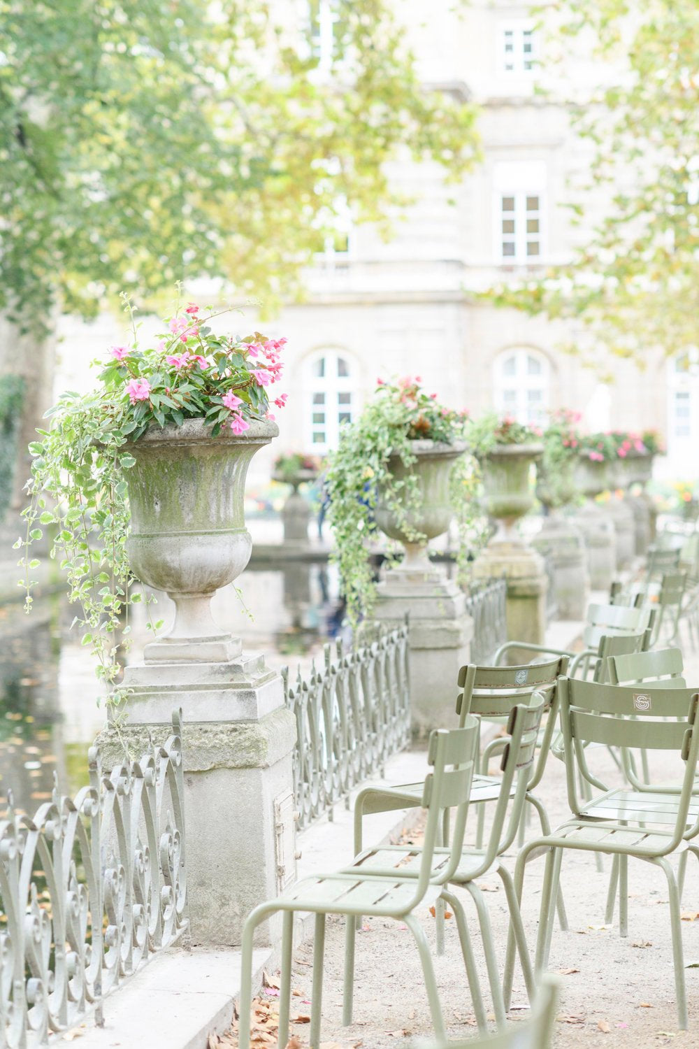Urns at the Medici Fountain, Luxembourg Gardens