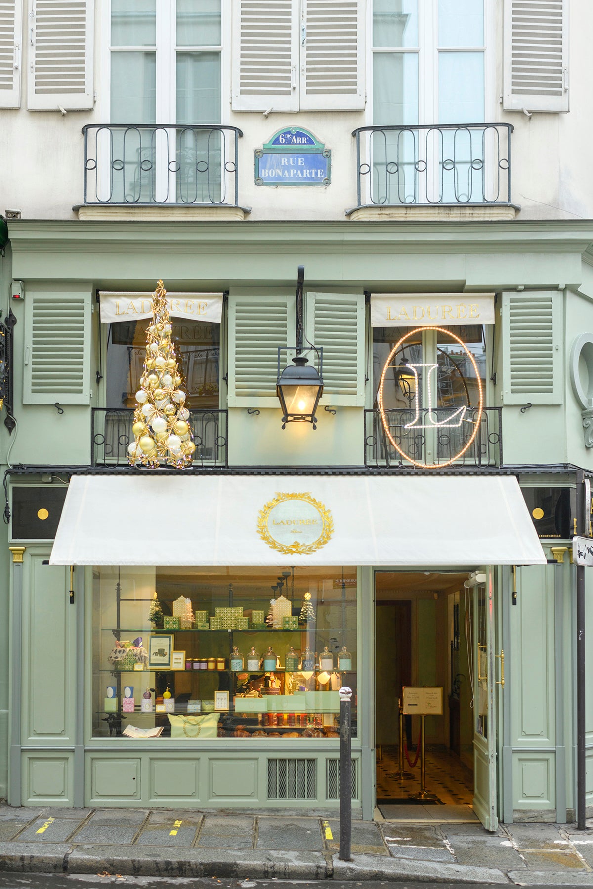 Holiday Decor at Ladurée on Rue Bonaparte