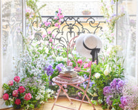 Floral Balcony in Paris Horizontal