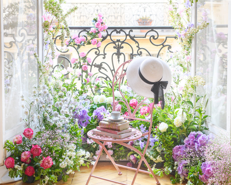 Floral Balcony in Paris Horizontal