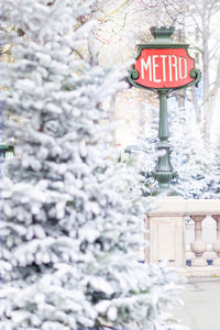 Winter Metro Sign in Paris