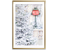 Winter Metro Sign in Paris