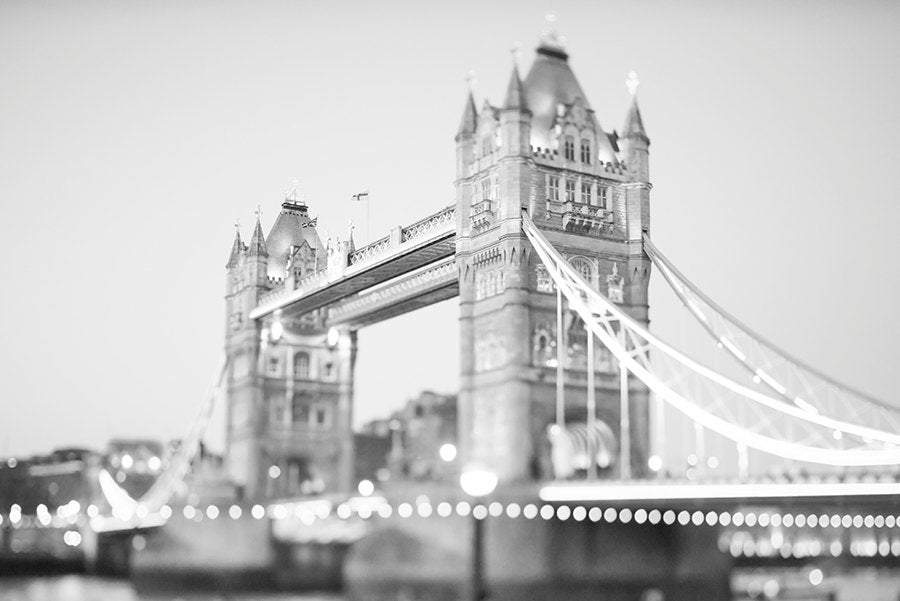 Evening at Tower Bridge in Black and White